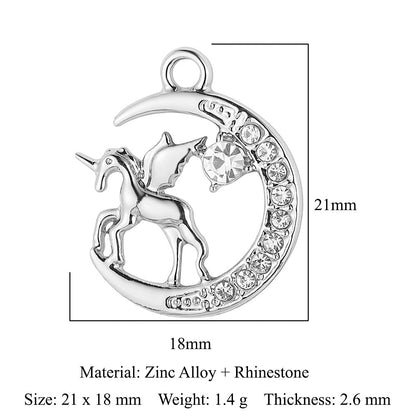Paquete de 5 colgantes de aleación de zinc con forma de estrella, luna y sol 