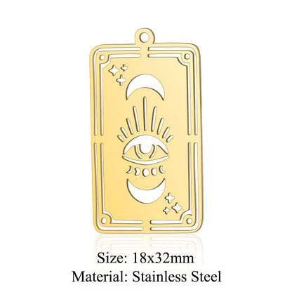 5 pcs/bag witch hat titanium steel eye pendant