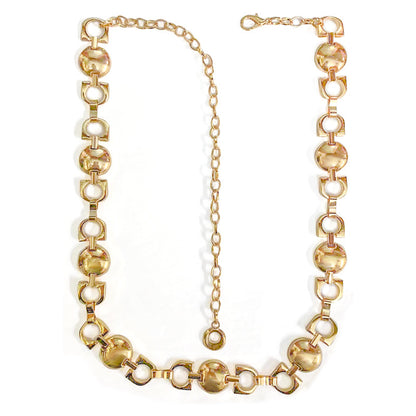 Carved geometric retro waist chain