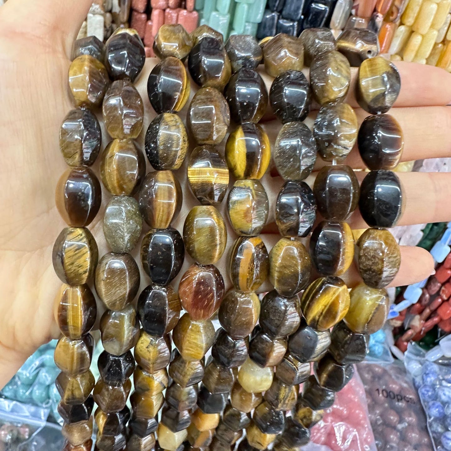 Cristal 28pcs contas de arroz hexagonais 10*14MM contas soltas 