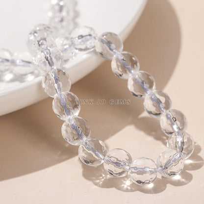 High quality faceted synthetic white crystal round beads loose beads