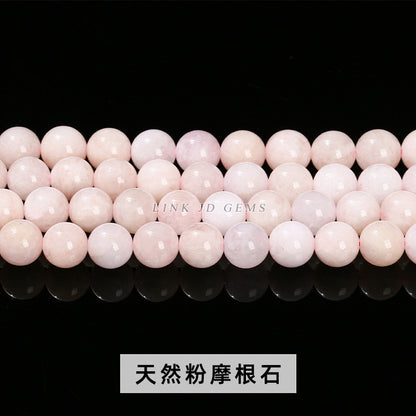 A grade natural transparent morganite round beads