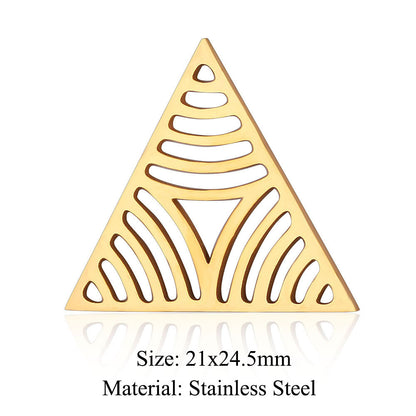 5 pcs/pack triangular titanium steel pendant with pattern