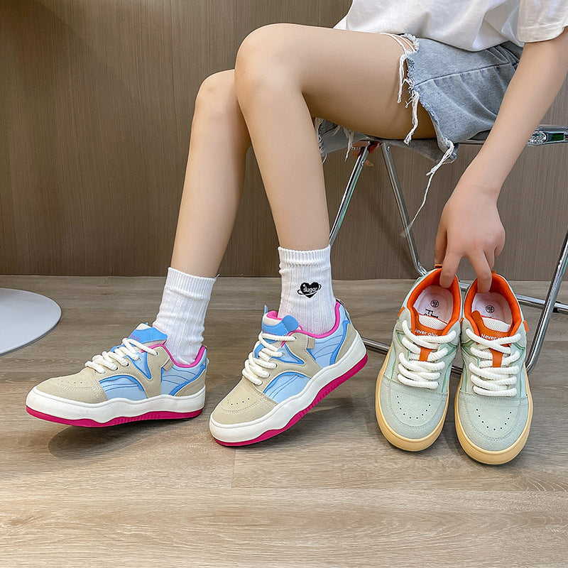 Casual sneakers trendy light flat white shoes