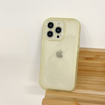 Simple Shockproof Case iPhone14 12 Silicone Clear Candy Color Couple X 13