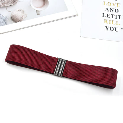Red elastic waist seal wide belt