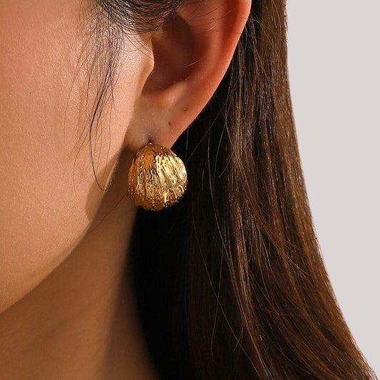 Textured C-Shaped Earrings