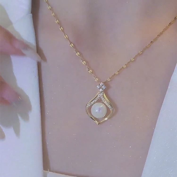 Women's Mini Purse Pearl Collarbone Necklace