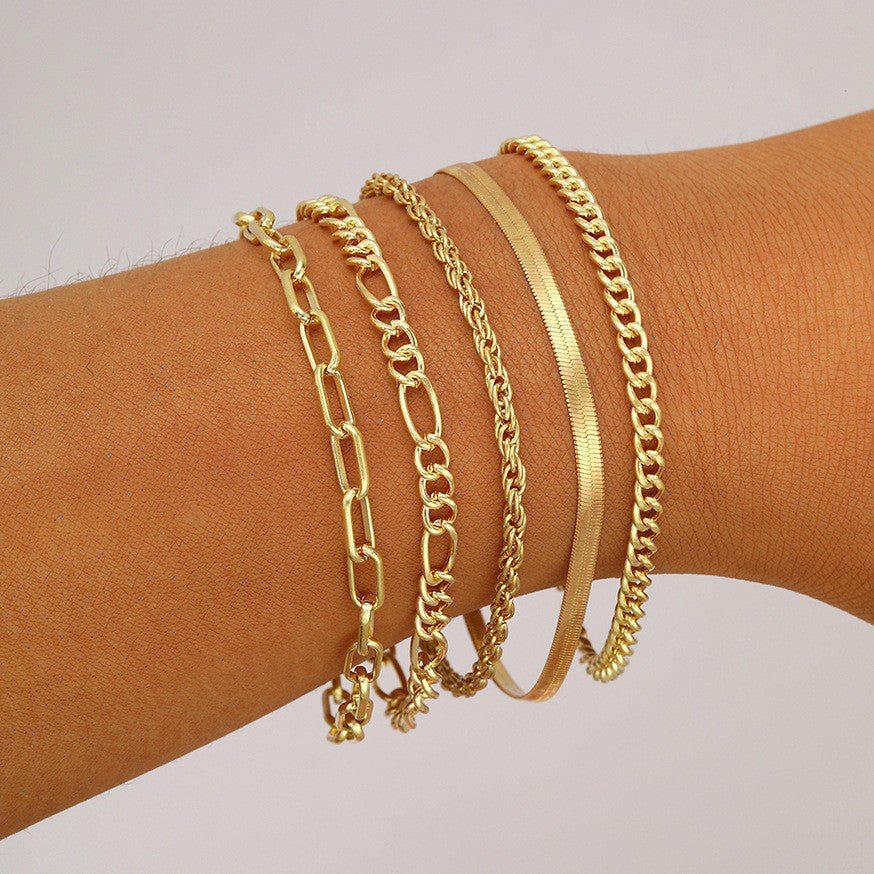 Bohemian Multi-Layer Chain Bracelet Set