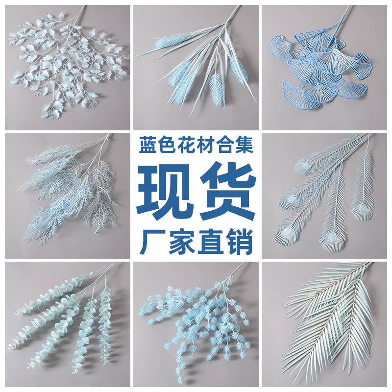 Artificial flowers blue series flowers plastic flowers wholesale