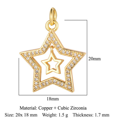 Star of David Copper Zirconia Pendant