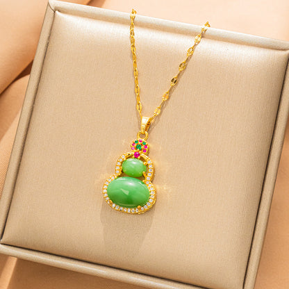 Cat's Eye Gourd Pendant Ethnic Style Necklace