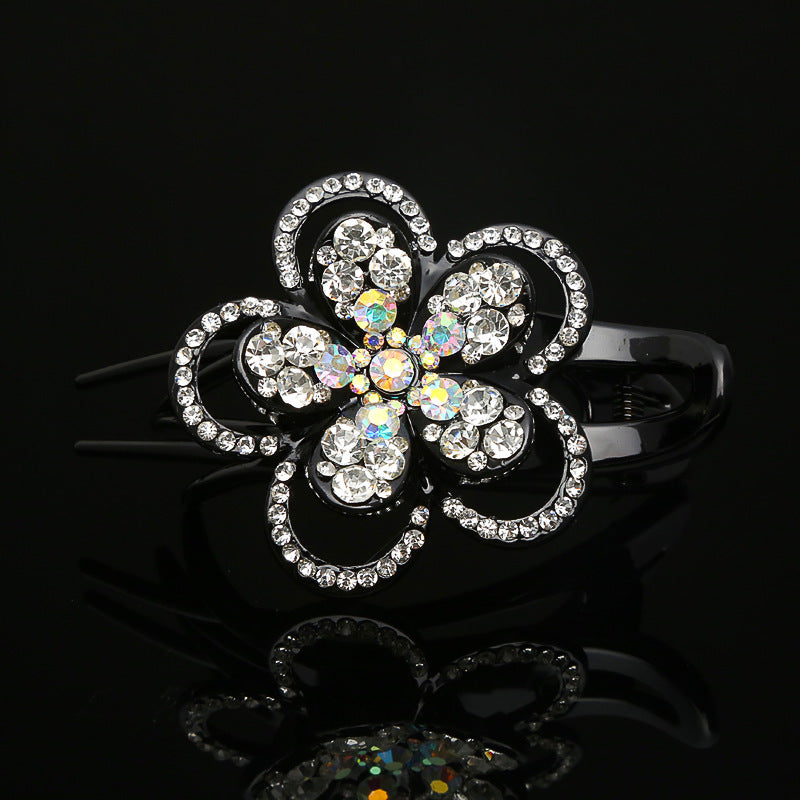 Disc hair five-petaled flower rhinestone grab clip headdress