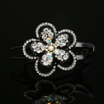 Disc hair five-petaled flower rhinestone grab clip headdress