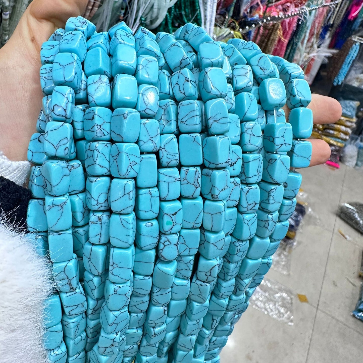 8*12mm natural stone lapis lazuli agate rounded square beads