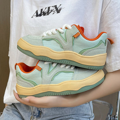 Casual sneakers trendy light flat white shoes