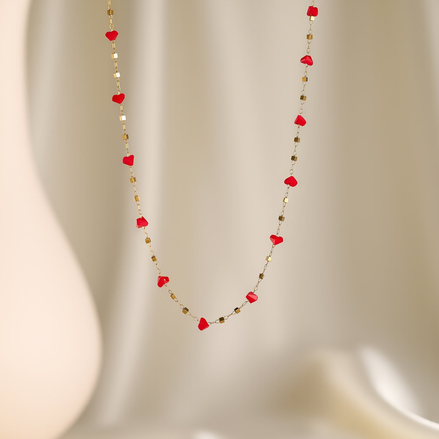 Natural Stone Geometric Necklace & Bracelet Set