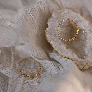 Rose Gold Titanium Steel Cable Woven Bracelet