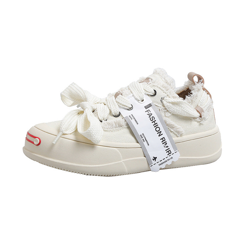 Versatile thick-soled casual canvas shoes
