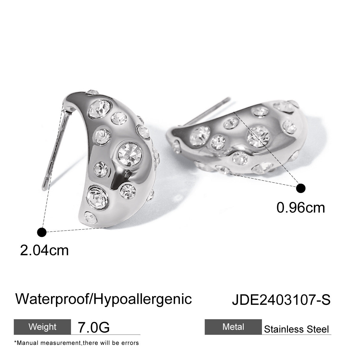 Teardrop Shaped Rhinestone Earrings