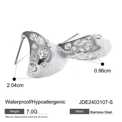 Teardrop Shaped Rhinestone Earrings