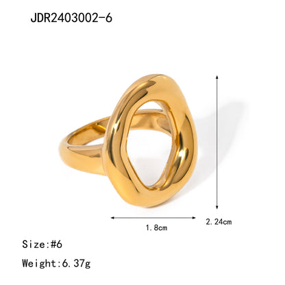Anillo hueco ovalado 