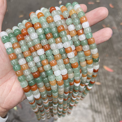 7-8Mm natural tricolor jade old beads loose beads