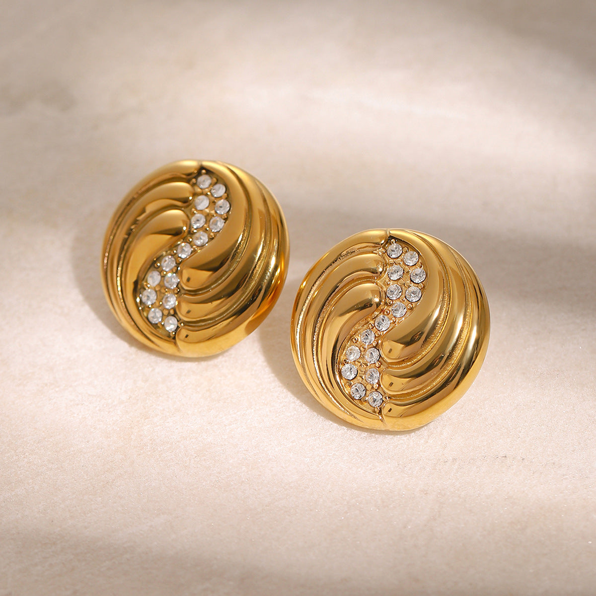 Spiral teardrop diamond earrings