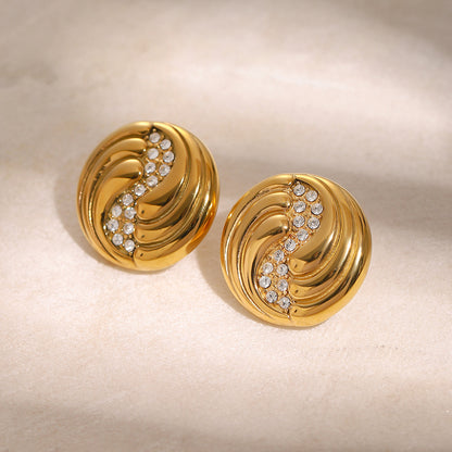 Spiral teardrop diamond earrings