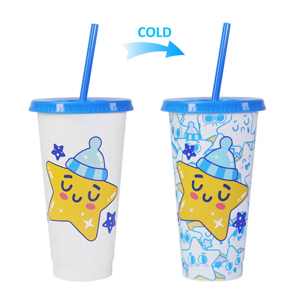 710Ml temperature-sensitive plastic color-changing cup