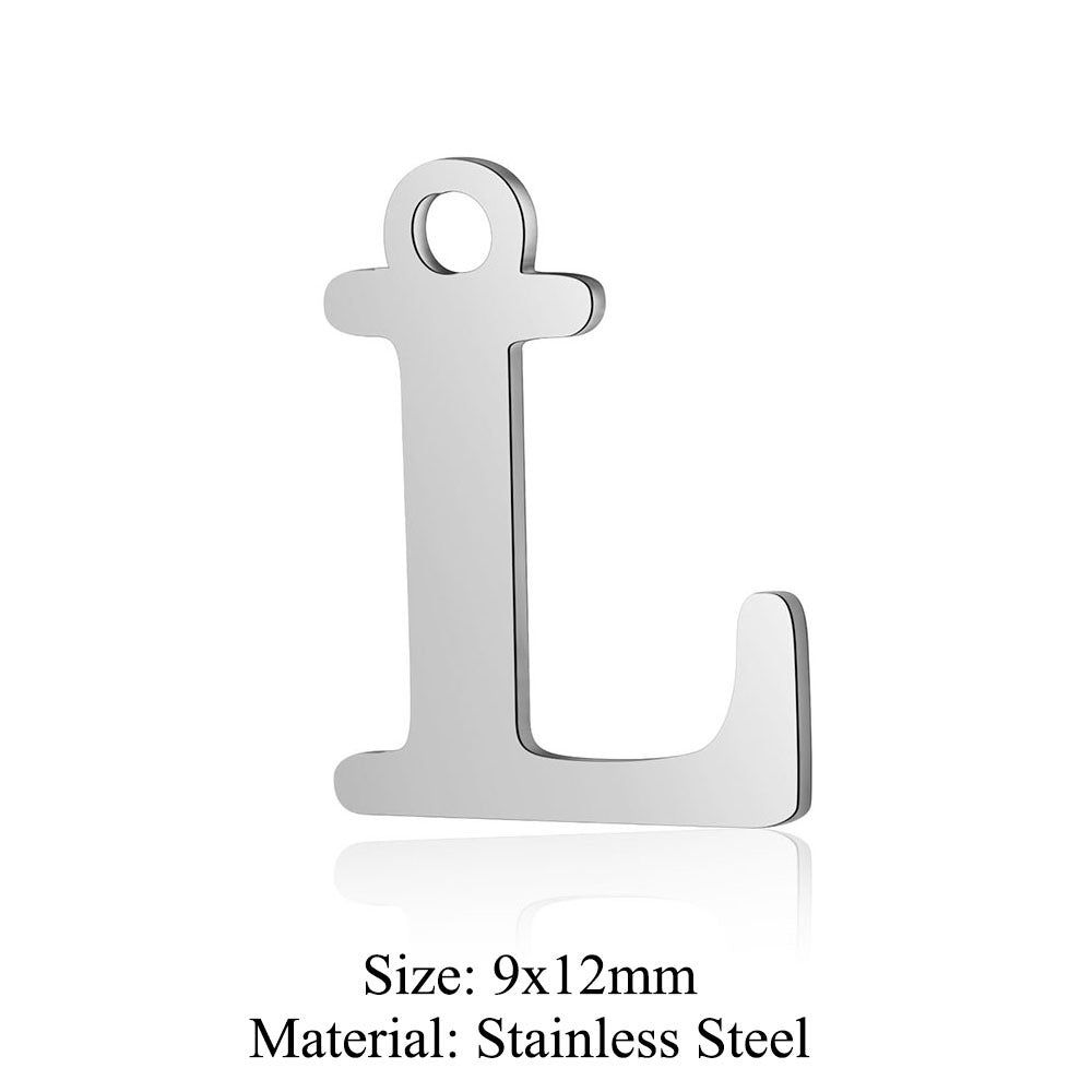 5 pcs/bag letter titanium steel pendant
