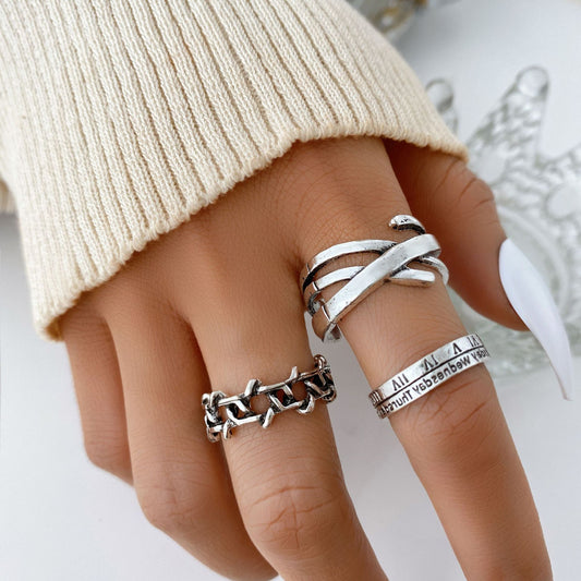 Hip-Hop Chic Ring 3-Piece Set