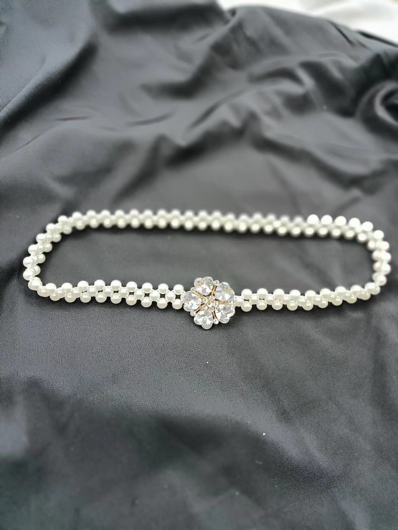 French Vintage Pearl Belt