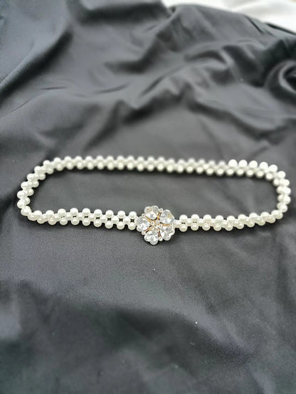 French Vintage Pearl Belt