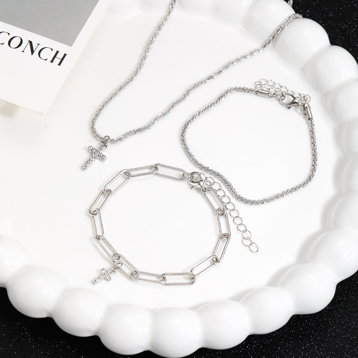 Sparkling Cross Jewelry Set