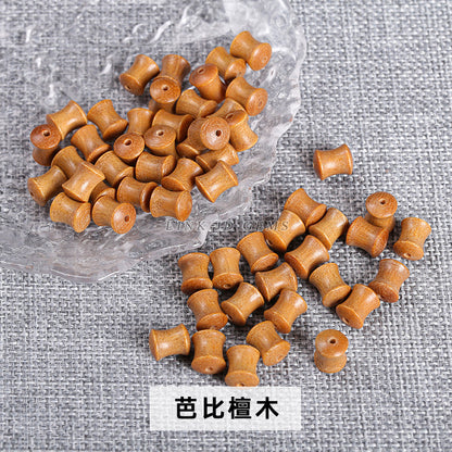 Green sandalwood slub beads Golden silk sandalwood loose beads