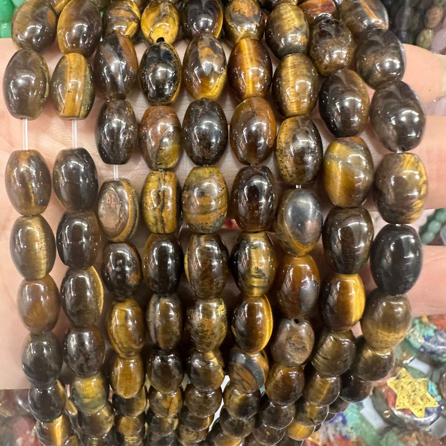 8*12mm natural stone oval rice beads