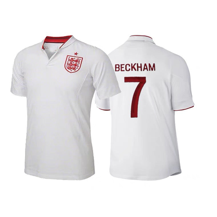 12 Camiseta retro de Inglaterra 7 Beckham Rooney 
