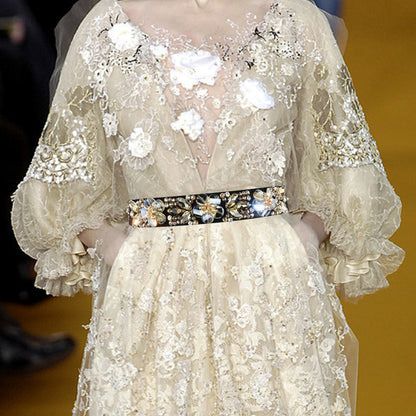 Handmade crystal rhinestone waist seal