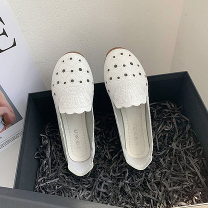 Bull tendon sole embroidered shoes