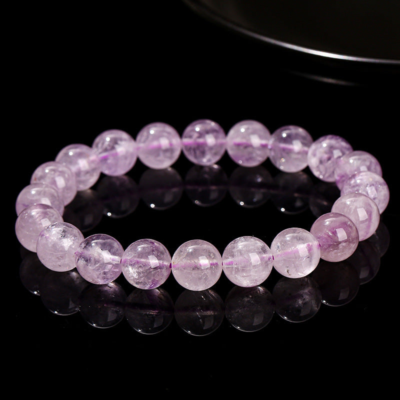 7A Natural Ice Transparent Purple Jade Bracelet