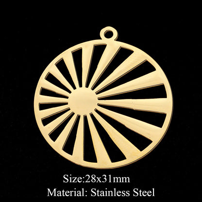 5 pcs/bag Fan-shaped flower geometric pendant