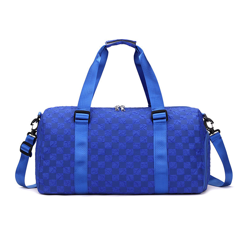 Fashion Plaid Fitness Travel Bag