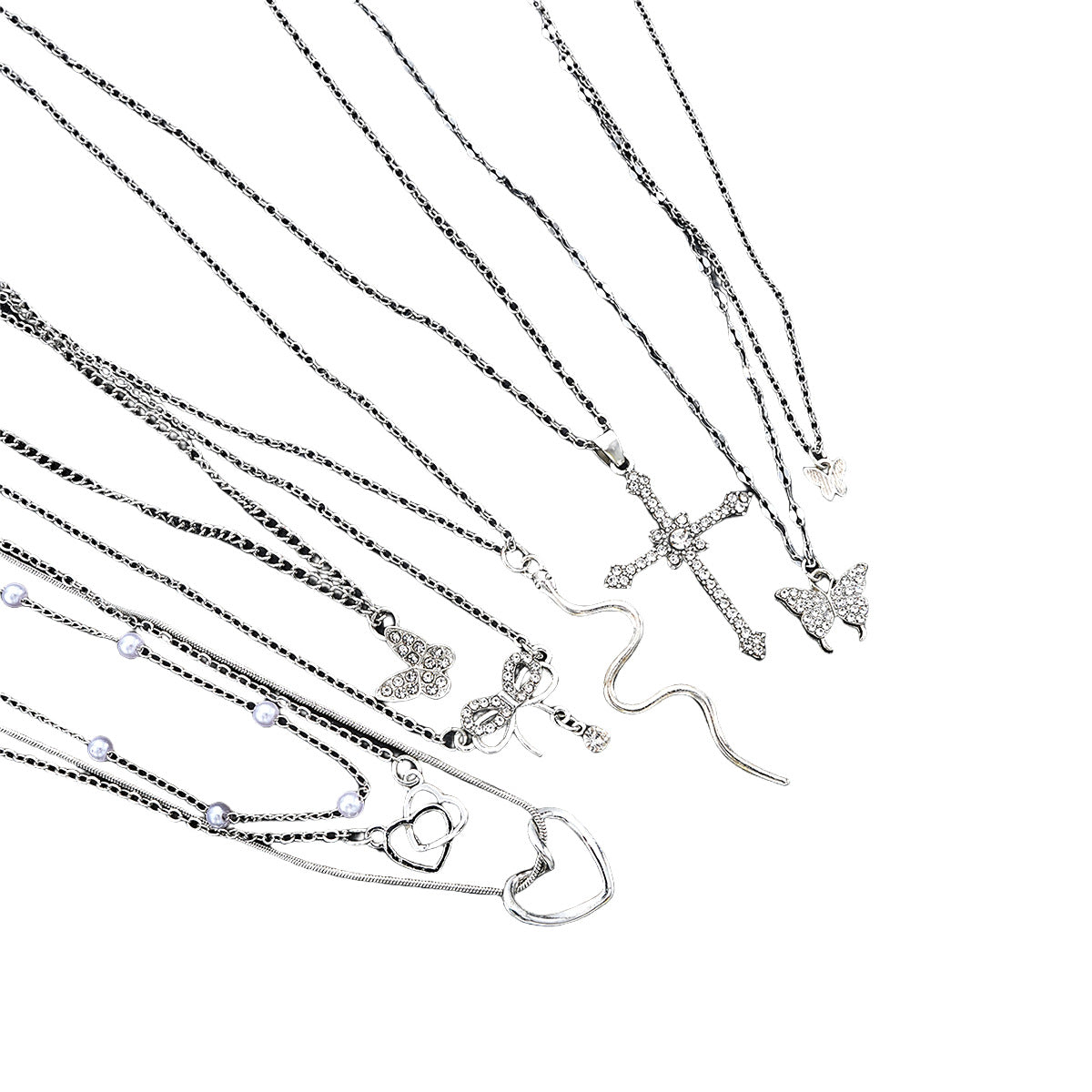 Multi-layer Butterfly Snake Necklace Set