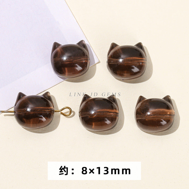 Obsidian carving ice obsidian nine-tailed fox loose beads