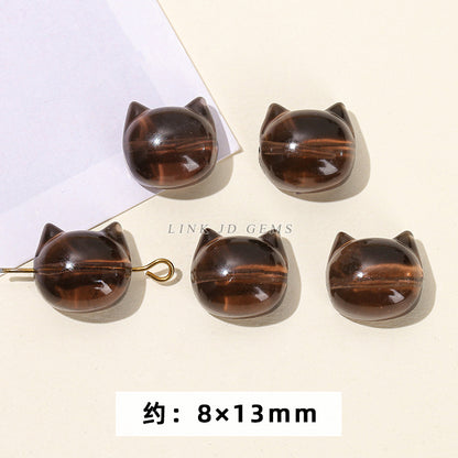 Obsidian carving ice obsidian nine-tailed fox loose beads