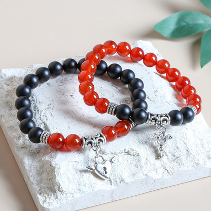 Tiger's eye love magnetic couple bracelet