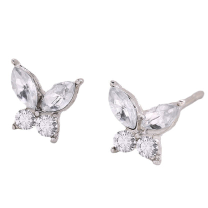 Teardrop Zirconia Butterfly Earrings