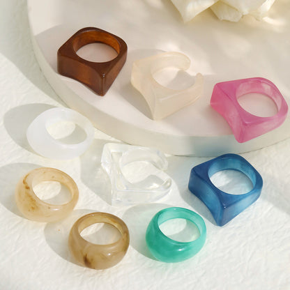 Simple and elegant acetate transparent ring