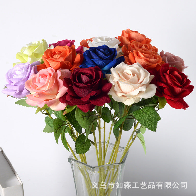Simulation velvet rose corner rose flower